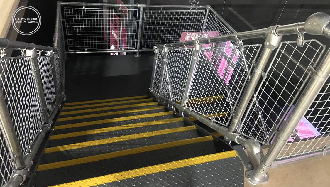 stair case Infill panels wire mesh infill panels made to size CustomWeldMesh